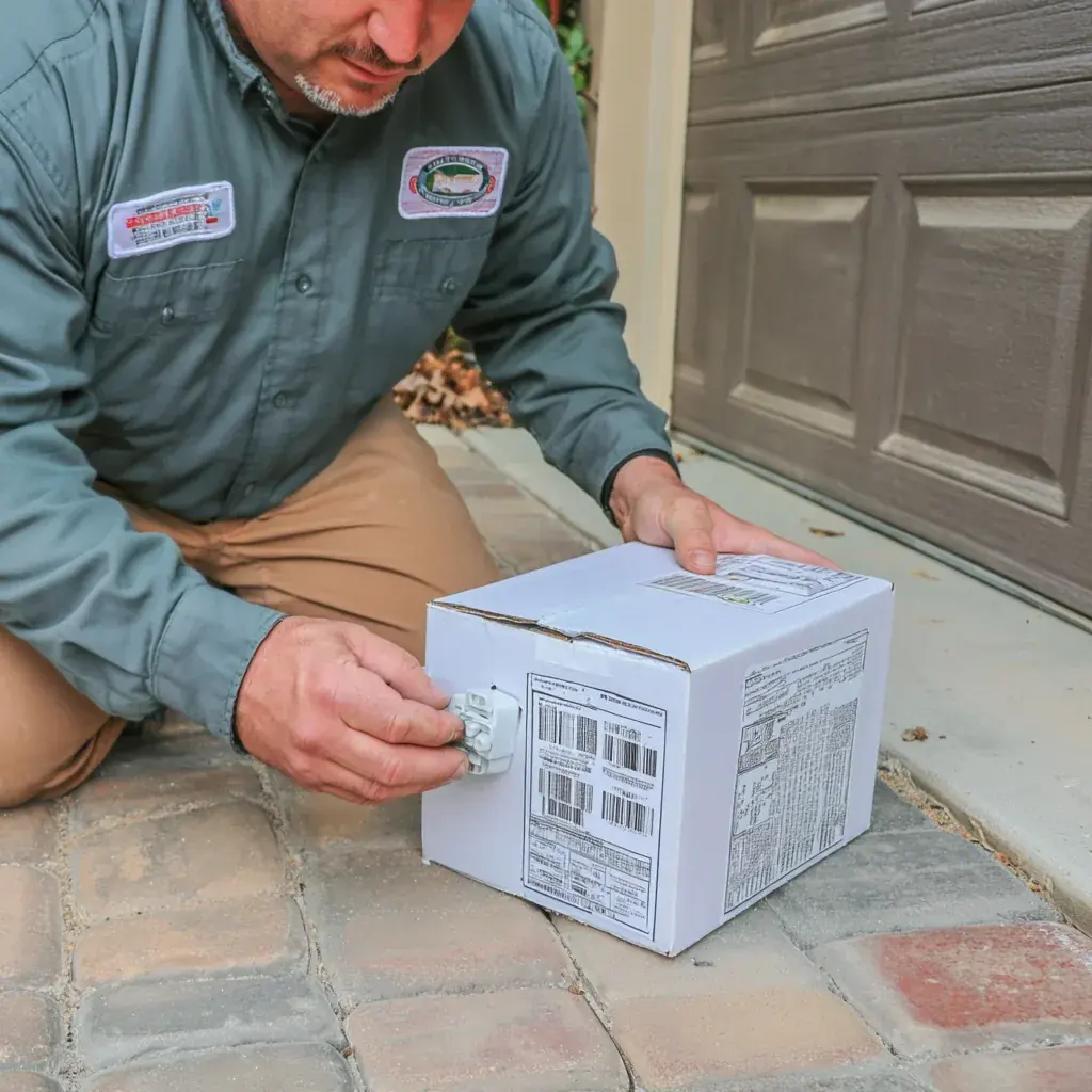 A garage door and its springs in Columbus being checked over